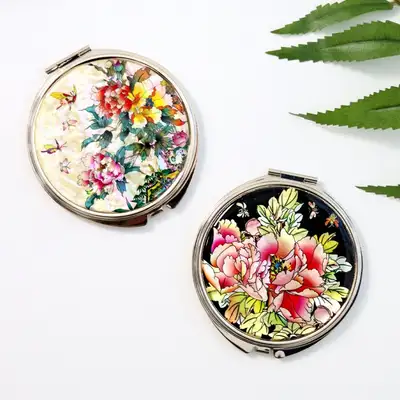 Shell Mother-of-Pearl Hand Mirror Large K (Choice) - Great Gift for Foreign Friends