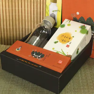 竹露茶2種ギフトセット5-1号-ヤドリギ茶+携帯用茶器