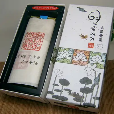 조태連家 白蓮葉茶 蓮葉刻き 40g 手作り蓮葉茶