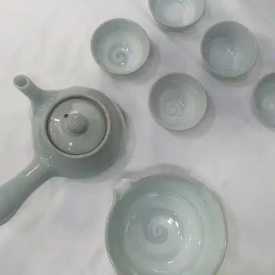 Buncheong Hakeme 5-Person Tea Set with Gift Box