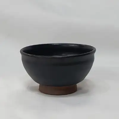Goryeo Temmoku Kiln Black Glaze Tea-Sharing Cup No. 1 Temmoku Embracing Cup Small Tea Bowl by Lee Gu-won