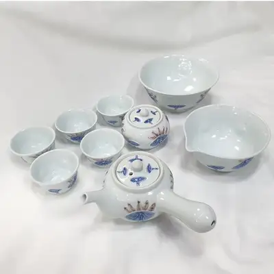 [Handoyo] Lotus Flower 5-Person Full Tea Set - Masterpiece by Seo Gwang-su, National Master Artisan No. 14 of Korea
