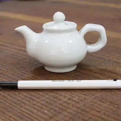 Ceramic White Porcelain Matcha Teapot for Tea Ceremony Class and Children's Use