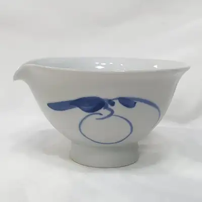 Blue and White Porcelain Brewing Vessel by Kim Seon-sik Misan - Matcha Whisk Bowl Tea Ceremony Ware