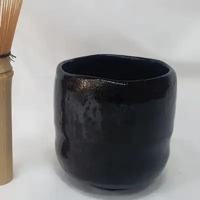 Japanese Kuro Raku Tea Bowl Black Glaze Matcha Chawan – Premium Tea Ceremony Bowl