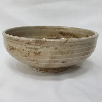 Flat Matcha Tea Bowl [Master Potter Banggok Seo Dong-gyu] Wood-Fired Kiln Green-Glazed Tea Bowl – Deep Breath of Elm Wood Ash