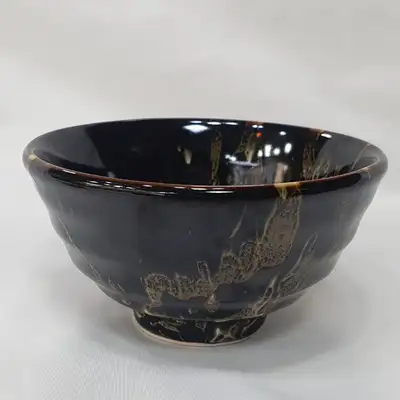 Black Glazed Tea Bowl by Living National Treasure Harim Lee Chun-gyu Masterworks