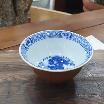 Sojiao Purple Gold Glaze Blue and White Landscape Porcelain Teacup Premium Gift Set Tea Service Set