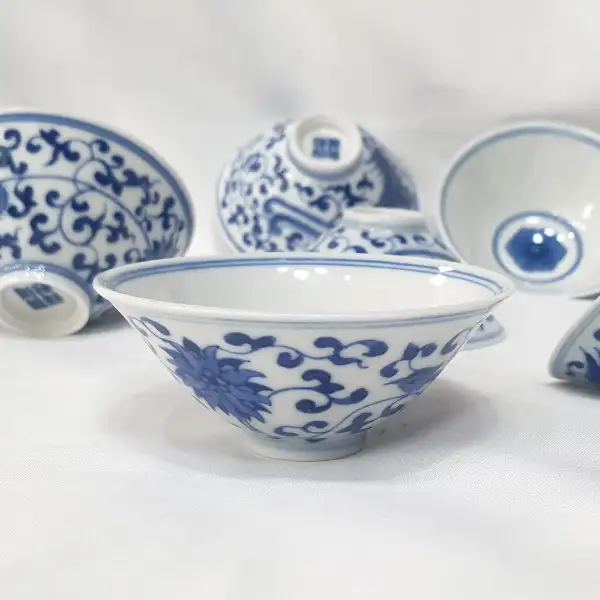 Jingdezhen Blue and White Porcelain Cloud and Dragon Tea Cup Set - Premium Gift