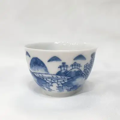 Jingdezhen Yaoxinbei Blue and White Teacup No.1 Flag Premium Gift Set Yaoxinzhencang Tea Set