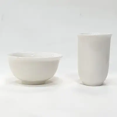 White Porcelain Aroma and Tasting Cup Set - 1 Aroma Cup, 1 Tasting Cup - Chinese Tea Education Kit