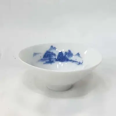Blue and White Porcelain Landscape Tea Cup No. 2 - Single Puerh Tea Brewing Cup