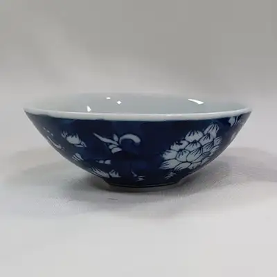 Premium Blue and White Porcelain Teacup with Lotus Pattern