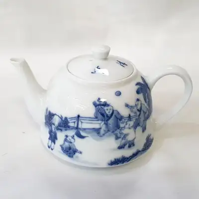 清嘱雲 高級青花茶館 新2号 中国紫砂壺 代用 ティーポット