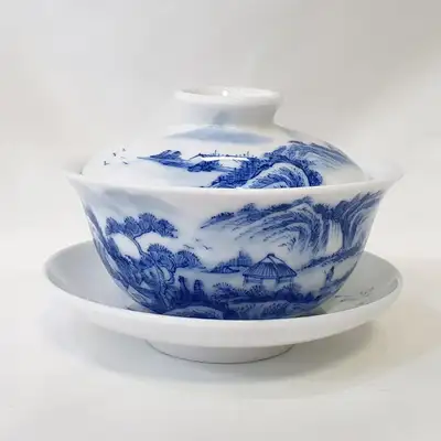 Premium Blue and White Gaiwan No. 5 Chinese Gaiwan Set
