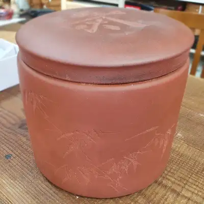 Zisha Tea Canister (Double-Wall) Large Straight-Form Size 3 / Tea Vessel / Tea Storage Jar / Zisha Urn