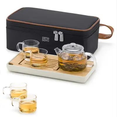 Sama Travel Tea Set for Camping Portable Tea Tools Set for 4 People