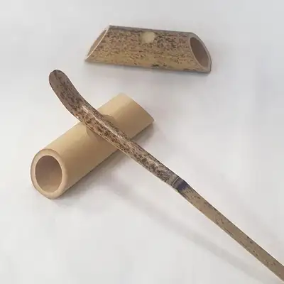 抹茶茶道具用竹製茶杓置き