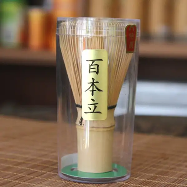 韓国の職人が製作した茶筅(ちゃせん) 100本-黄竹 抹茶用竹製茶筅