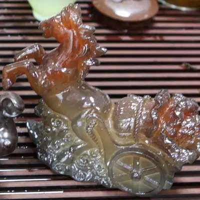 Color-Changing Tea Car Horse Tea Chung Ornament Dau Tea Friend