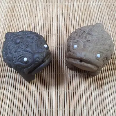 Yixing Clay Tea Ceremony Ornament Set with Three-Legged Toad - Pu-erh Tea Ware Decoration Tea Friend