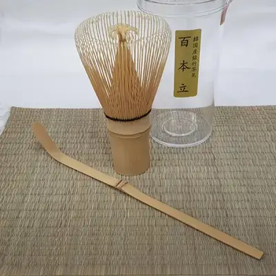 Dadoobang Matcha Tea Ceremony Tool 3-Piece Set (Tea Whisk + Matcha Scoop + Tea Mat)