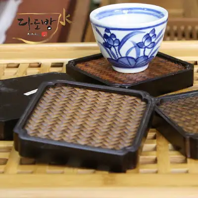 Woven Bamboo Square Tea Cup Coaster