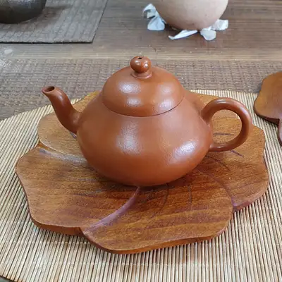 Jujube Wood Flower Petal Tea Tray Large Size / Teapot Sold Separately / Serving Tray Coaster