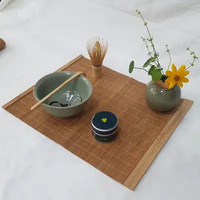 Bamboo Tea Mat - Natural Table Mat for Tea Ceremony, Matcha Setup, Tea Coaster