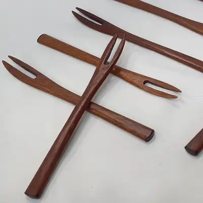 Domestic Lacquered Wood Fork 12cm 1pc Dasik Fork