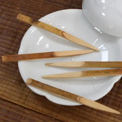Japanese Wooden Fork 9cm - Dasik Holder Set of 5 / Wagashi Fork