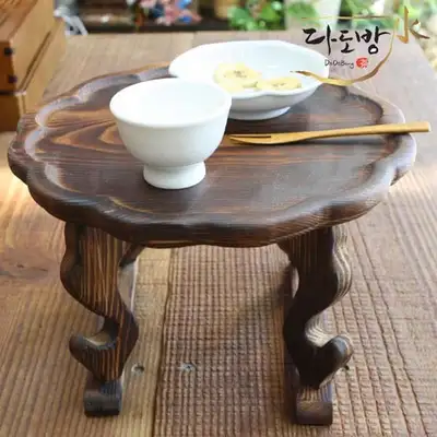 Pine Wood Folding Soban Table 25(Small) - Korean Tea Table for Tea Ceremony