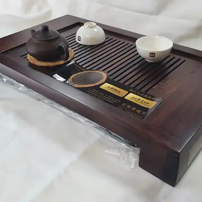 Premium Solid Wood Tea Tray (Ebony Wood) Tea Table 485 - Tea Set Tea Ceremony
