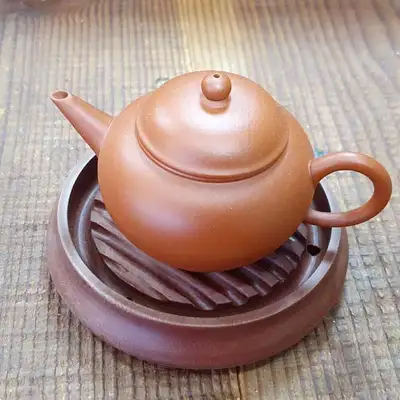 Taiwan Solid Wood Round Tea Tray with Tiger Stripe Pattern and Water Drain - Combined Tea Tray and Waste Basin