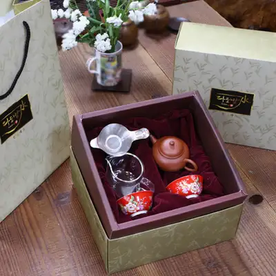 Lunar New Year and Chuseok Holiday Gift Set / Pu-erh Tea Tea Ceremony Set / Yixing Teapot 4-Piece Set / Tea Gift