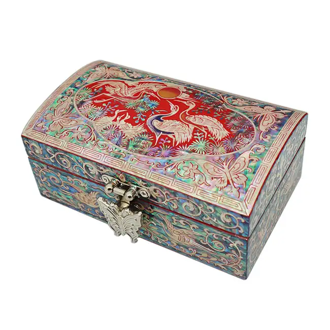 Small Pirate Box Crane Pine Red by Master Oh Myung-ho