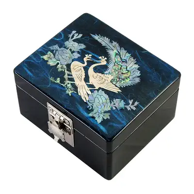 Jeongboseok Box - Peacock (Korean Paper-Blue)