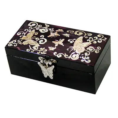Straight-Rolling Jewelry Box - Butterfly (Mother-of-Pearl)