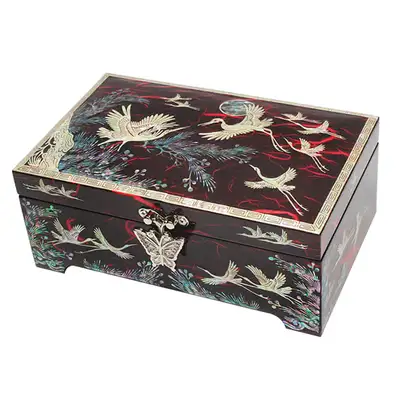 Premium Jewelry Box Size 6 Single Tier - Pine and Crane Red