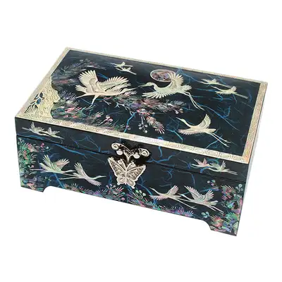 Jewelry Box Size 6 Single Tier - Pine and Crane Blue