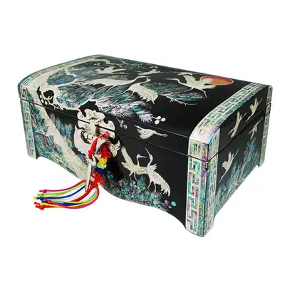[Openwork] Direct-Roll No. 9 Two-Tier Jewelry Box - Cranes (Black)