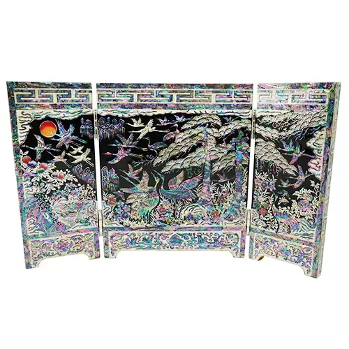 3幅屏風 小 十장색 黒