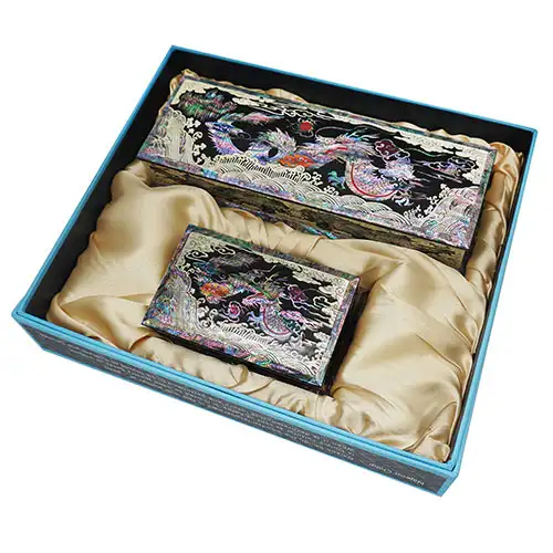 斜線名刺函セット 龍 黒