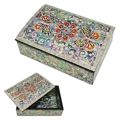 Separable Business Card Case (Medium) - Dancheong Butterfly Black