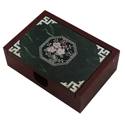 螺鈿漆器 韓紙 名刺入れ 八角梅花 初