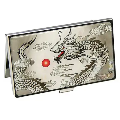 螺鈿漆器 名刺ケース 黒龍