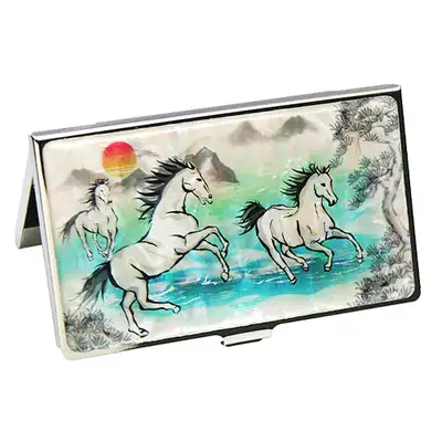 螺鈿漆器 名刺ケース 馬