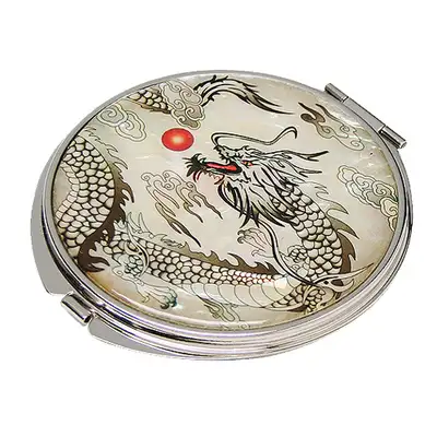 贝壳手镜 黑龙纹