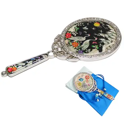 Mother-of-Pearl Princess Mirror - Peony and Crane