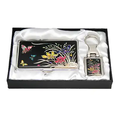 螺鈿 名刺 キーホルダー2種 蘭花